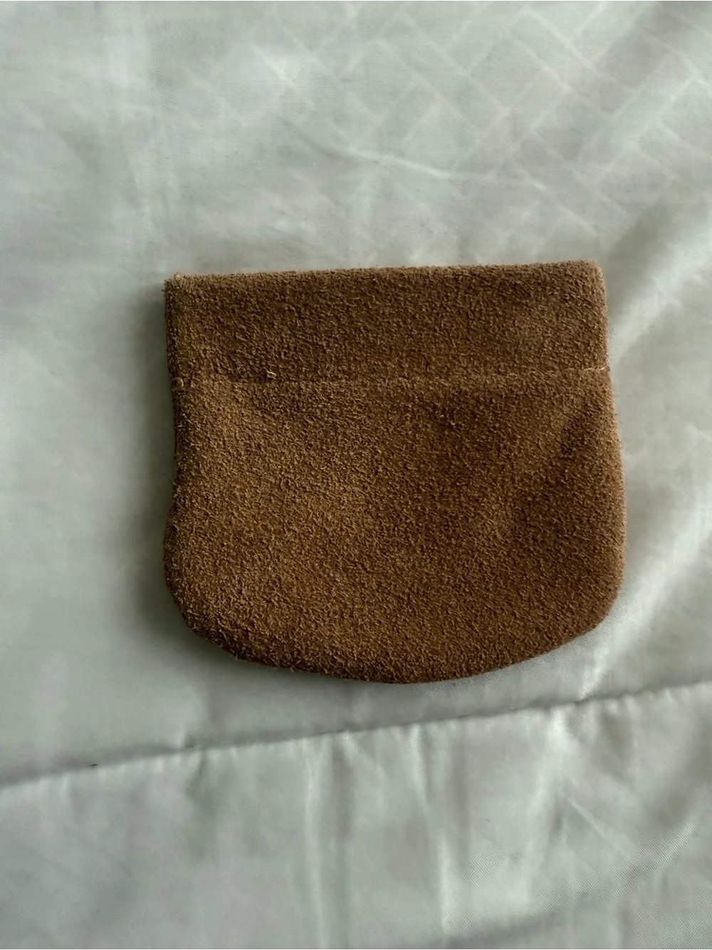 Las Vegas Brown Suede Coin Pouch with Decorative Snap